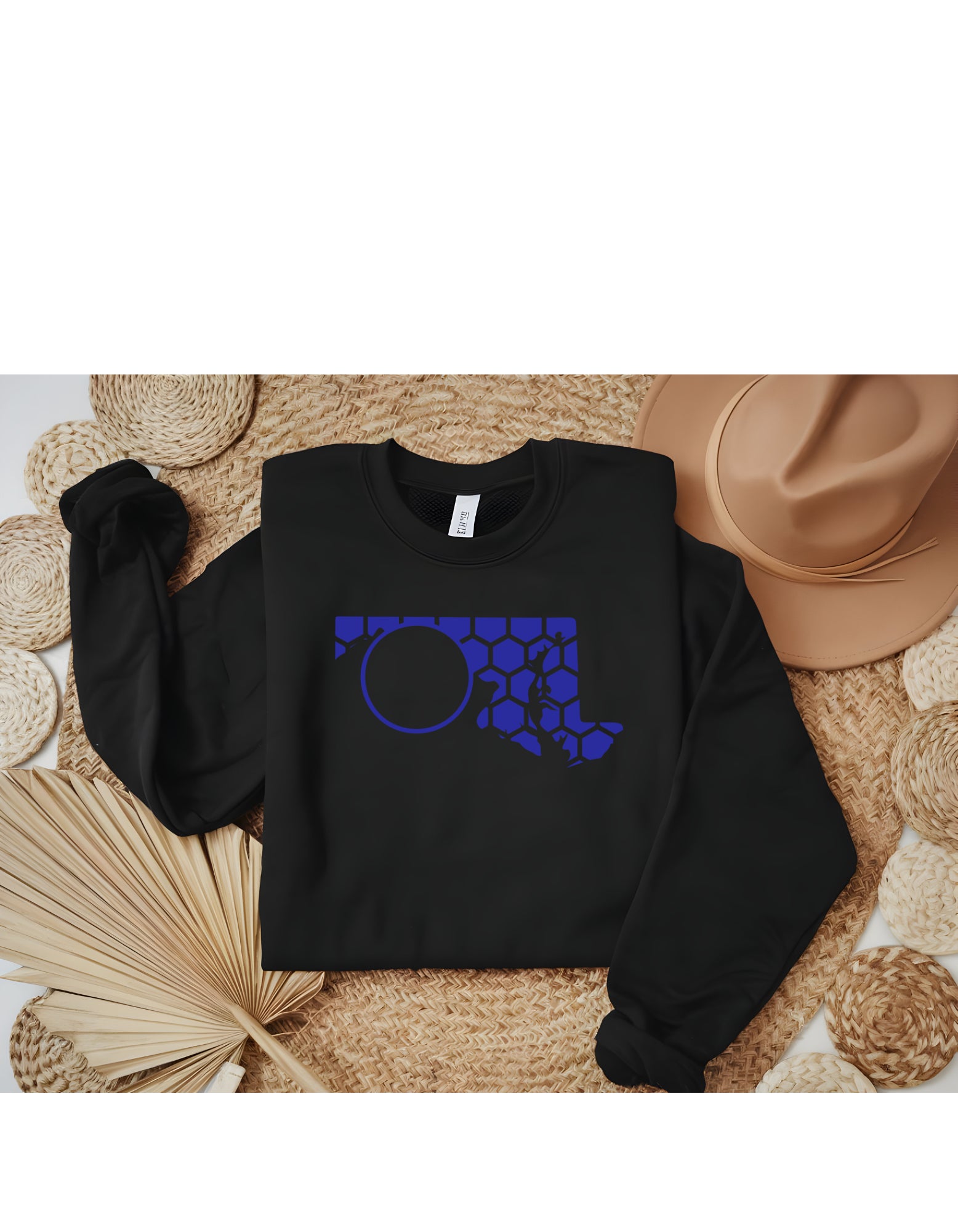 Maryland Honeycomb Monogrammed Sweatshirt-Rogue Magnolia Custom Designs