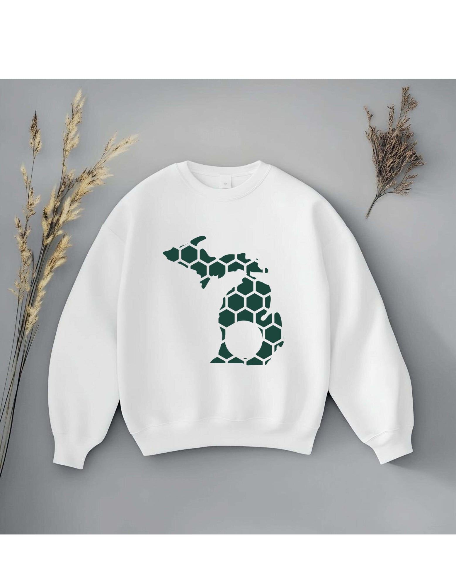 Michigan Honeycomb Monogrammed Sweatshirt-Rogue Magnolia Custom Designs
