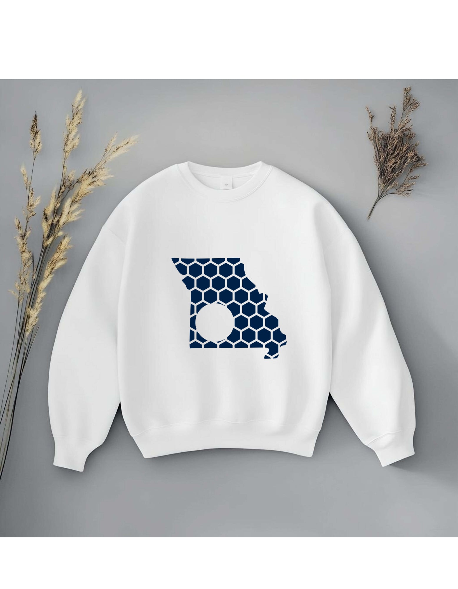 Missouri Honeycomb Monogrammed Sweatshirt-Rogue Magnolia Custom Designs