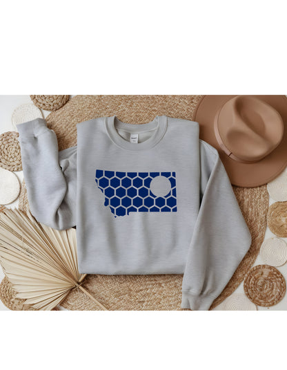 Montana Honeycomb Monogrammed Sweatshirt-Rogue Magnolia Custom Designs