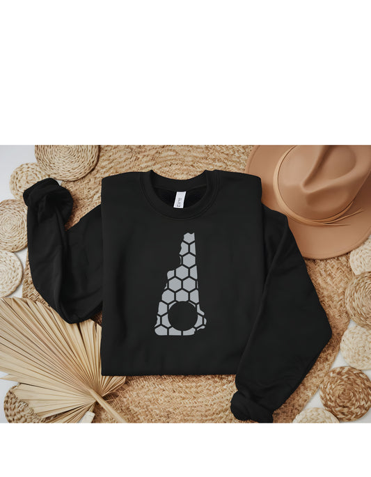 New Hampshire Honeycomb Monogrammed Sweatshirt-Rogue Magnolia Custom Designs
