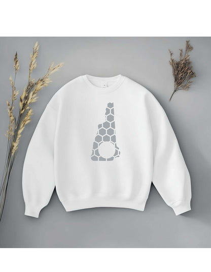 New Hampshire Honeycomb Monogrammed Sweatshirt-Rogue Magnolia Custom Designs