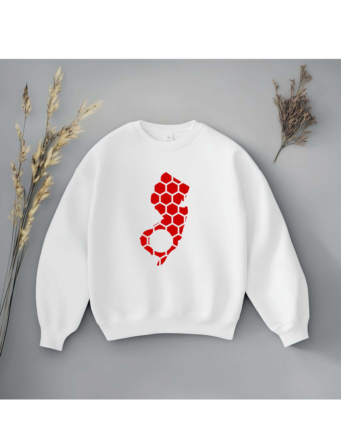 New Jersey Honeycomb Monogrammed Sweatshirt-Rogue Magnolia Custom Designs