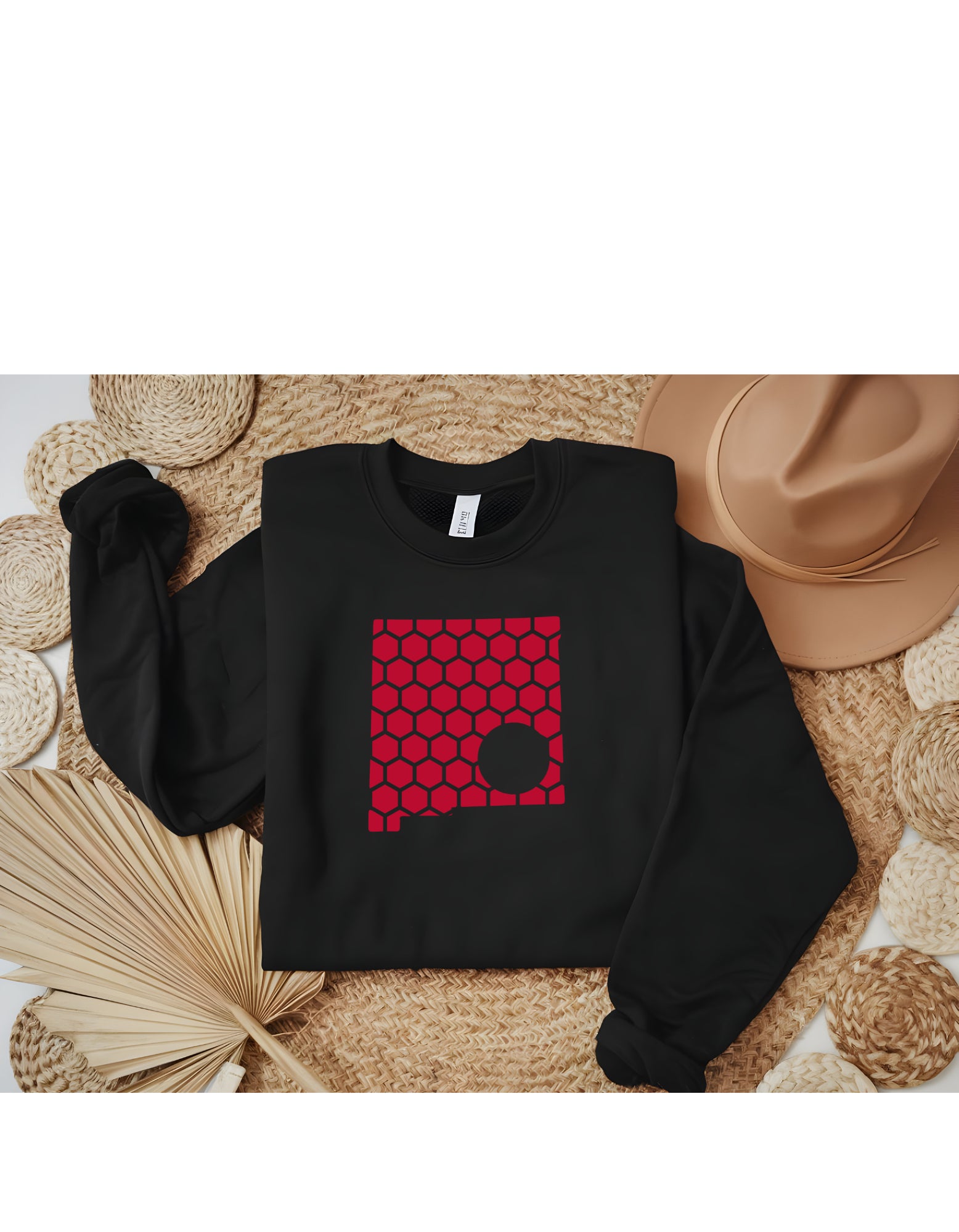New Mexico Honeycomb Monogrammed Sweatshirt-Rogue Magnolia Custom Designs