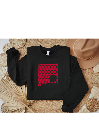 New Mexico Honeycomb Monogrammed Sweatshirt-Rogue Magnolia Custom Designs