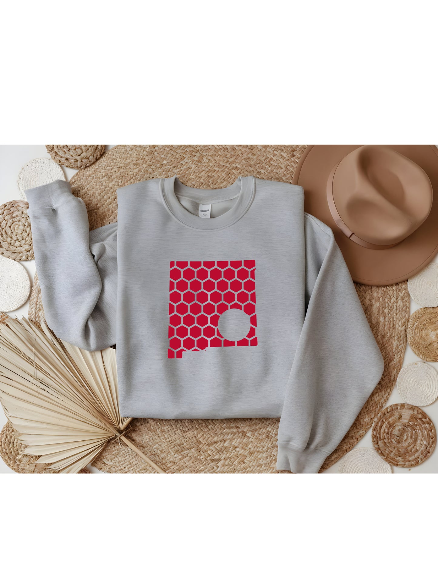 New Mexico Honeycomb Monogrammed Sweatshirt-Rogue Magnolia Custom Designs