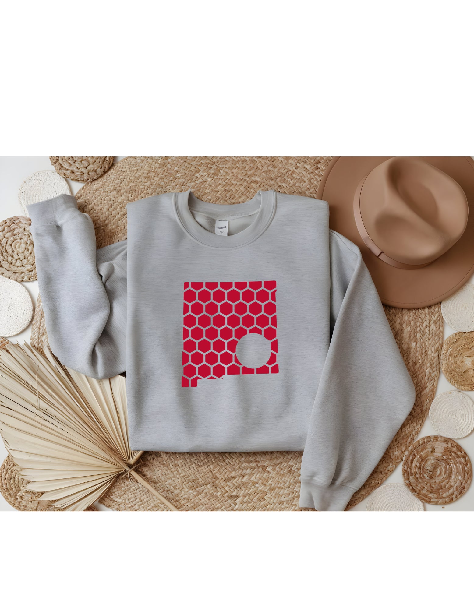 New Mexico Honeycomb Monogrammed Sweatshirt-Rogue Magnolia Custom Designs