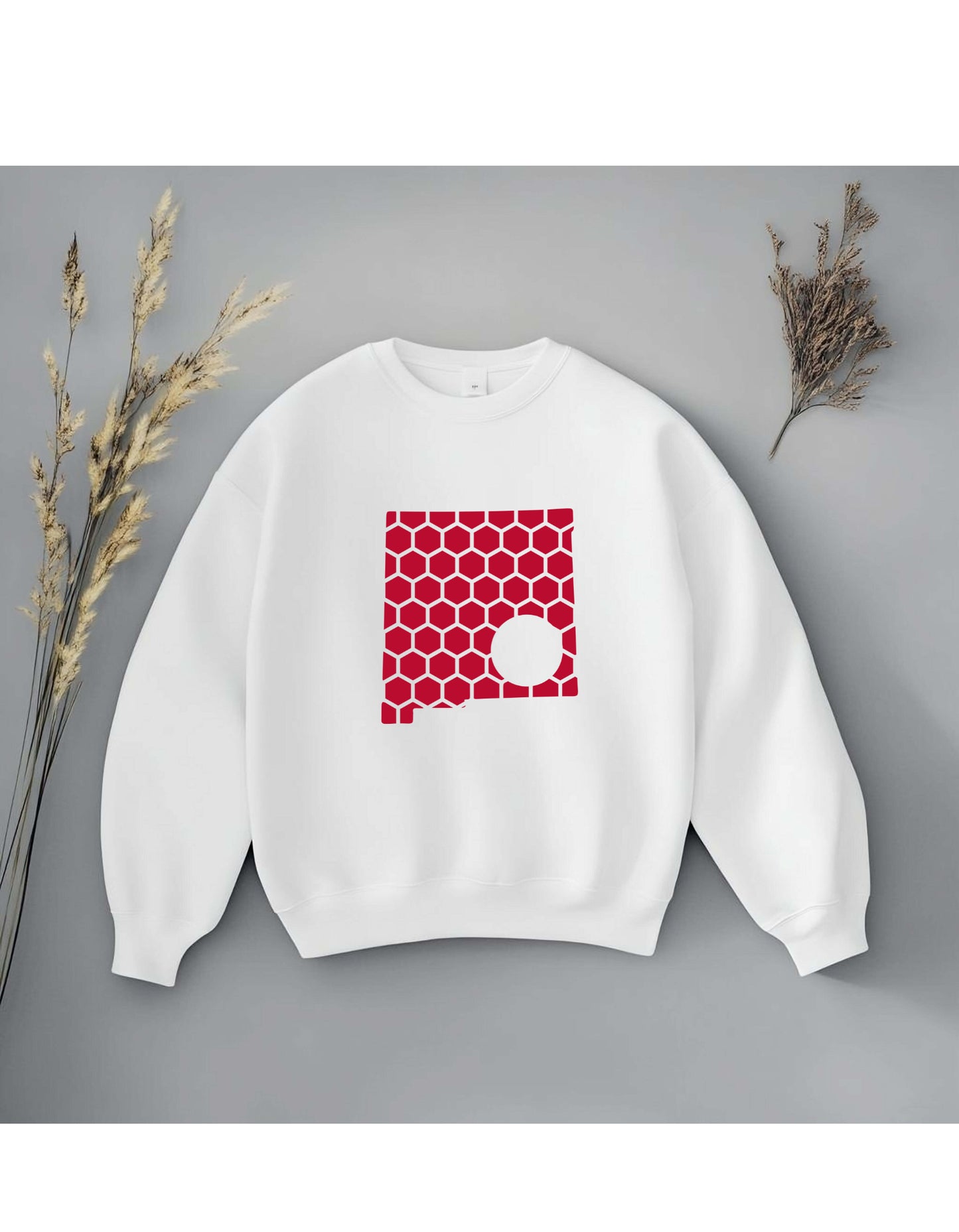 New Mexico Honeycomb Monogrammed Sweatshirt-Rogue Magnolia Custom Designs