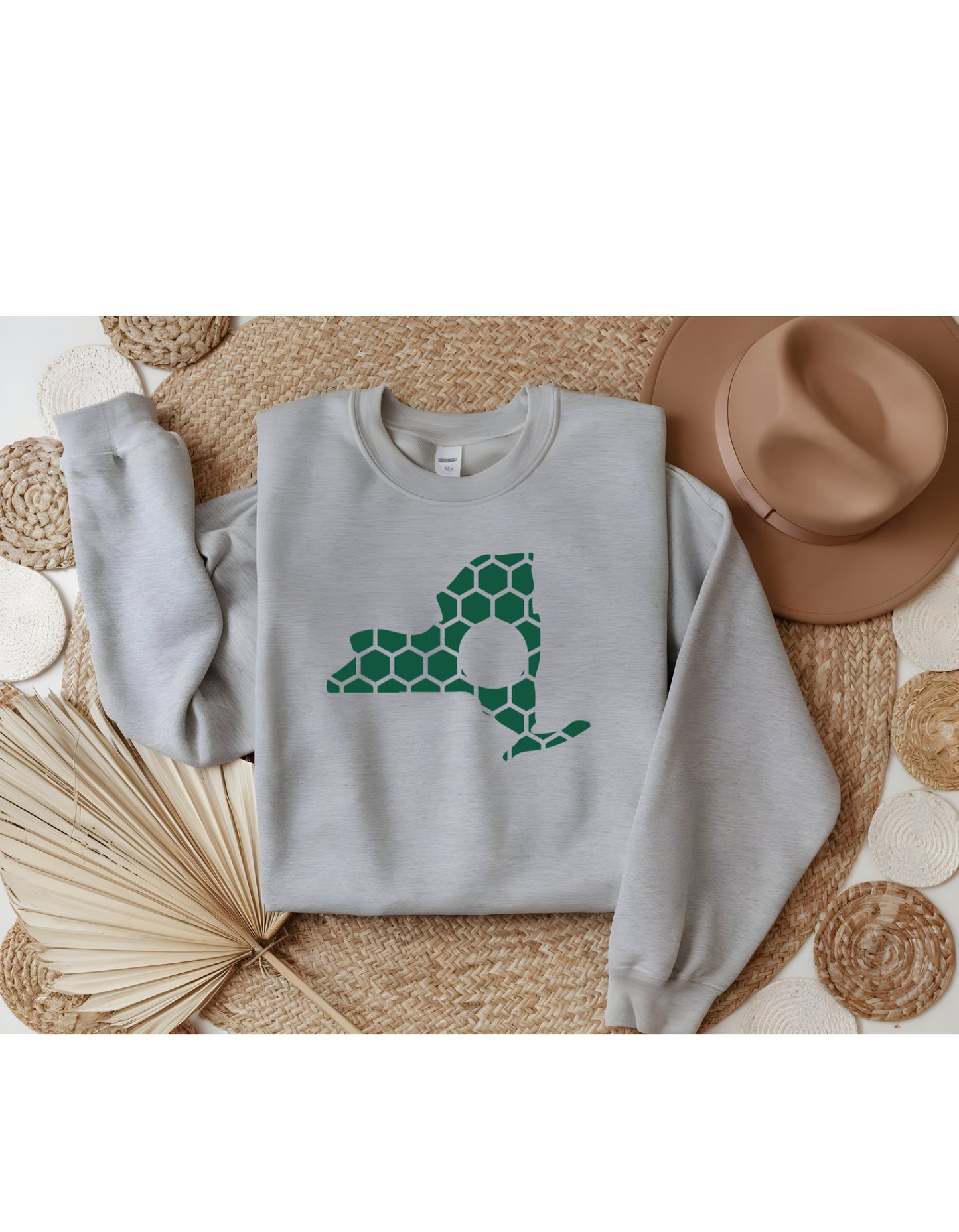 New York Honeycomb Monogrammed Sweatshirt-Rogue Magnolia Custom Designs