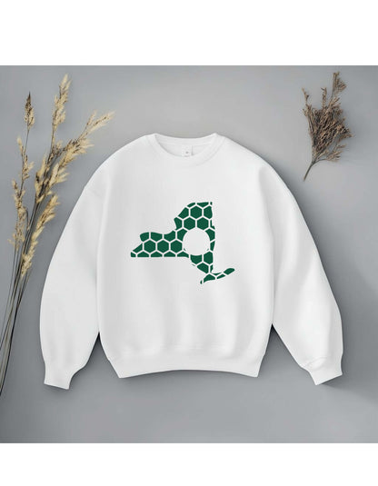 New York Honeycomb Monogrammed Sweatshirt-Rogue Magnolia Custom Designs