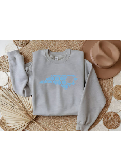 North Carolina Honeycomb Monogrammed Sweatshirt-Rogue Magnolia Custom Designs