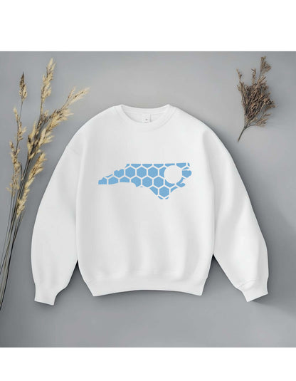 North Carolina Honeycomb Monogrammed Sweatshirt-Rogue Magnolia Custom Designs