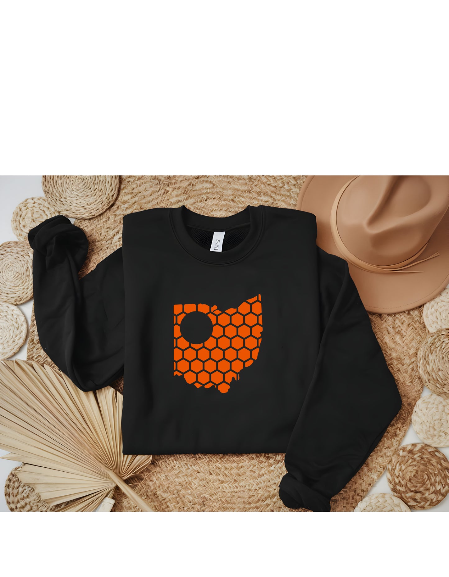 Ohio Honeycomb Monogrammed Sweatshirt-Rogue Magnolia Custom Designs