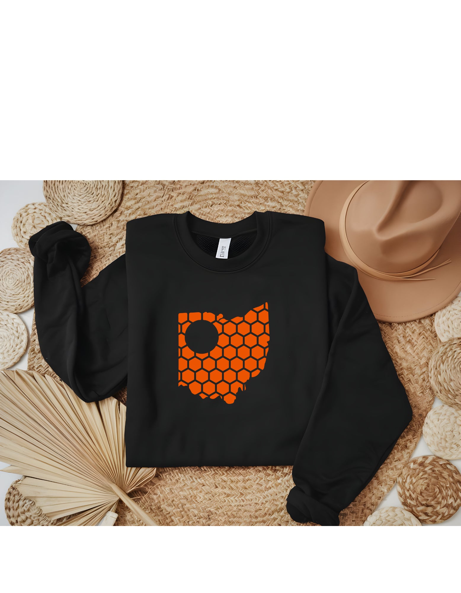 Ohio Honeycomb Monogrammed Sweatshirt-Rogue Magnolia Custom Designs