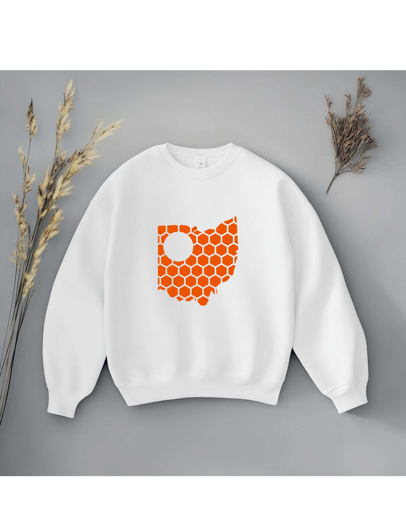 Ohio Honeycomb Monogrammed Sweatshirt-Rogue Magnolia Custom Designs