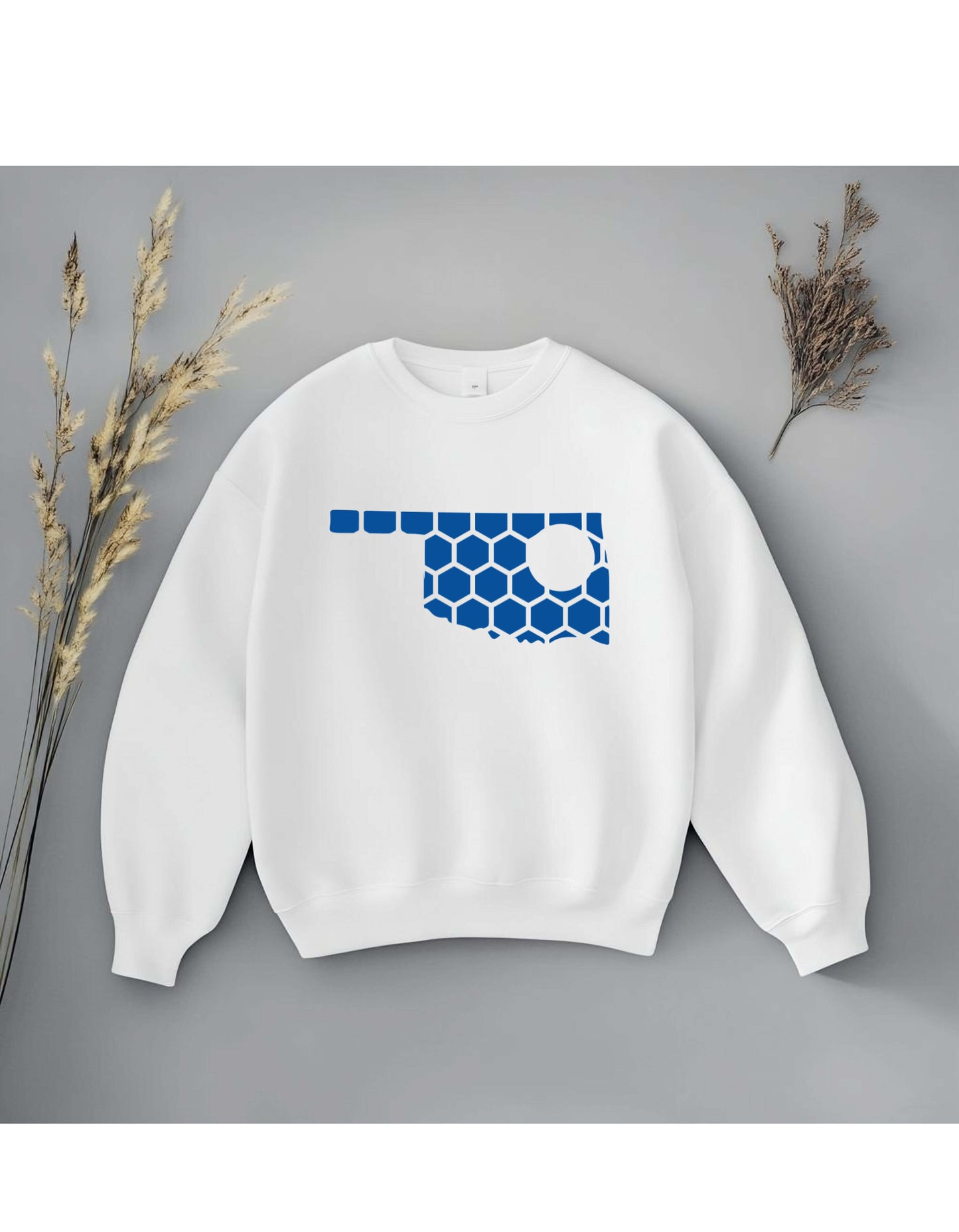 Oklahoma Honeycomb Monogrammed Sweatshirt-Rogue Magnolia Custom Designs