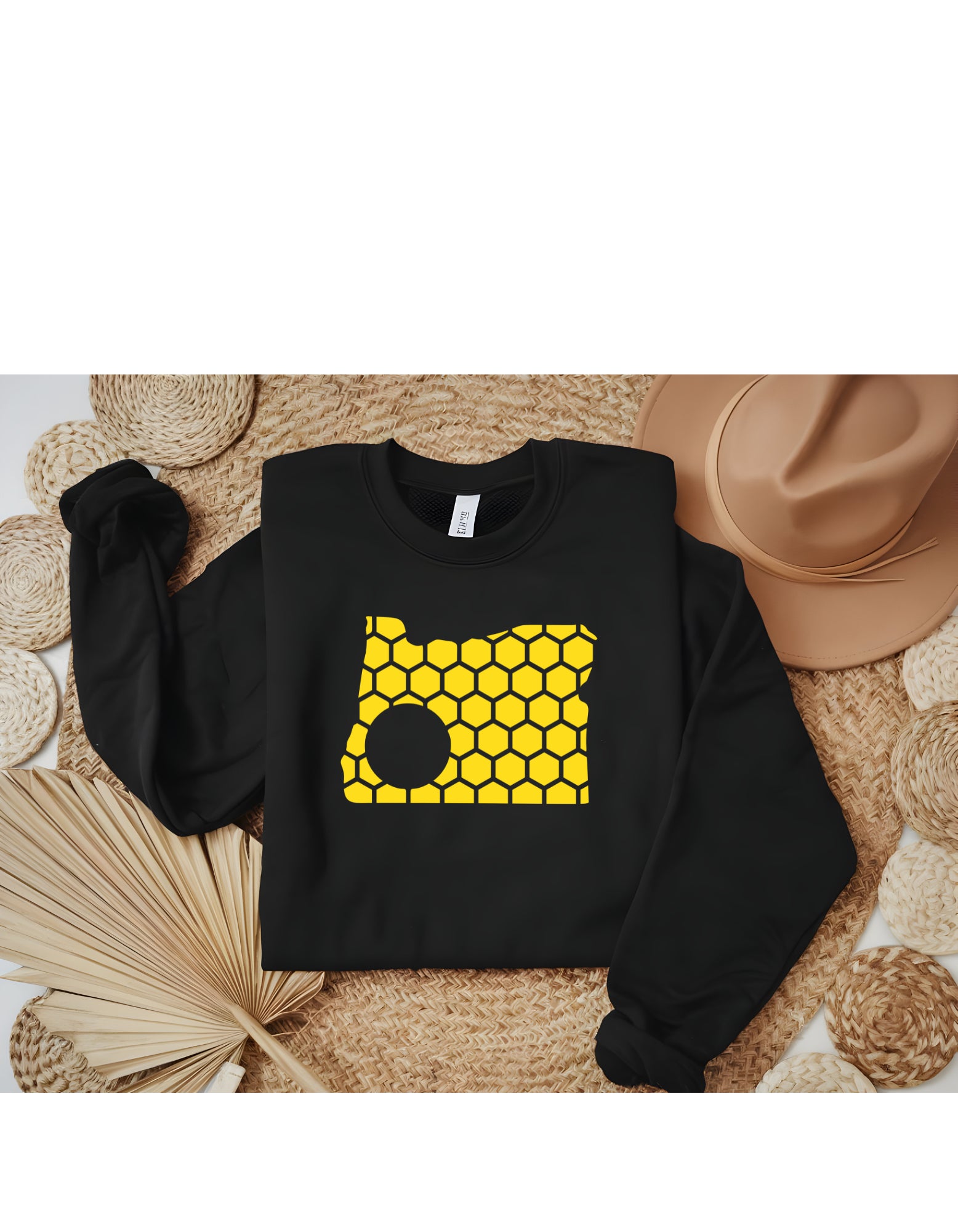Oregon Honeycomb Monogrammed Sweatshirt-Rogue Magnolia Custom Designs