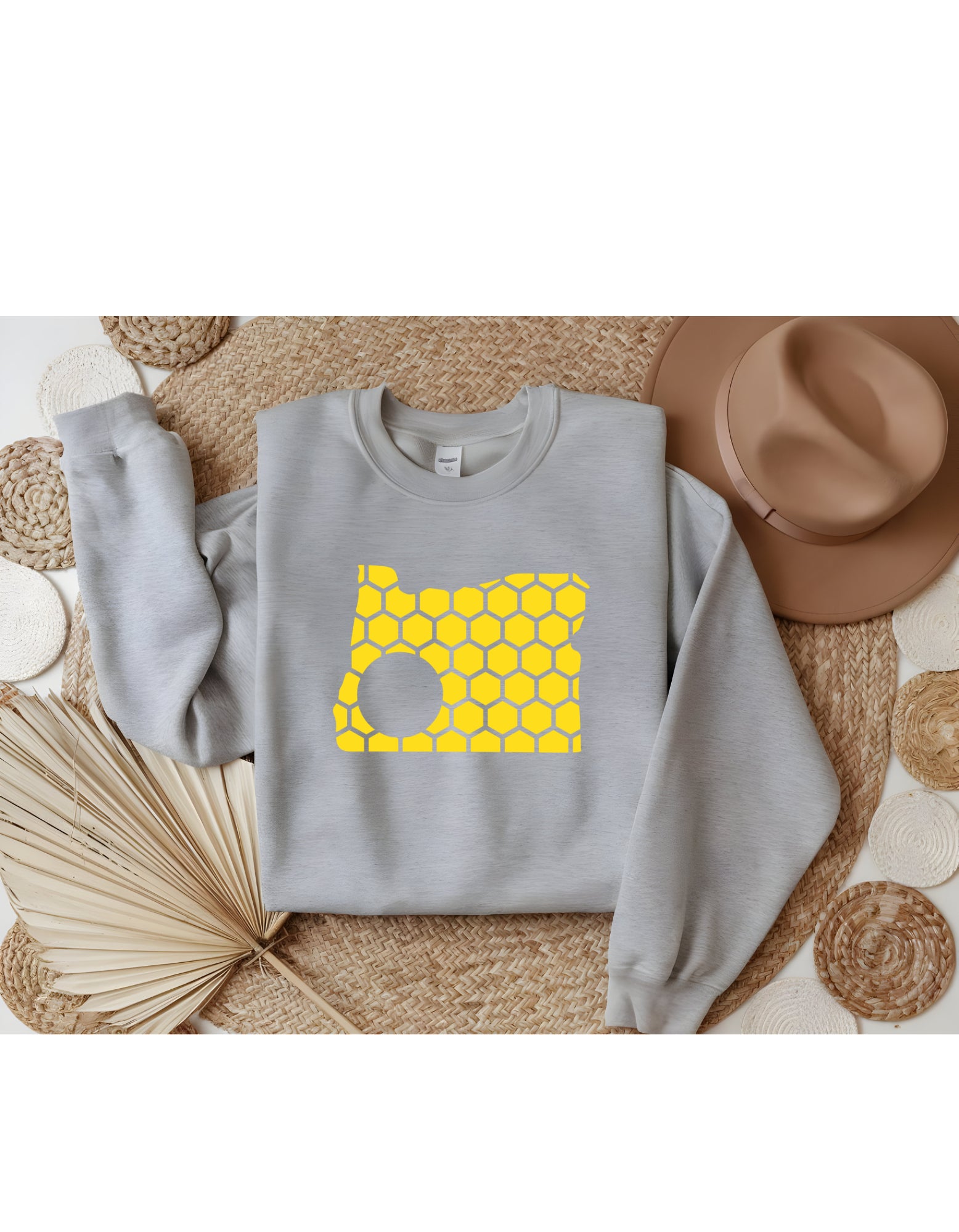 Oregon Honeycomb Monogrammed Sweatshirt-Rogue Magnolia Custom Designs