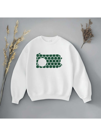 Pennsylvania Honeycomb Monogrammed Sweatshirt-Rogue Magnolia Custom Designs