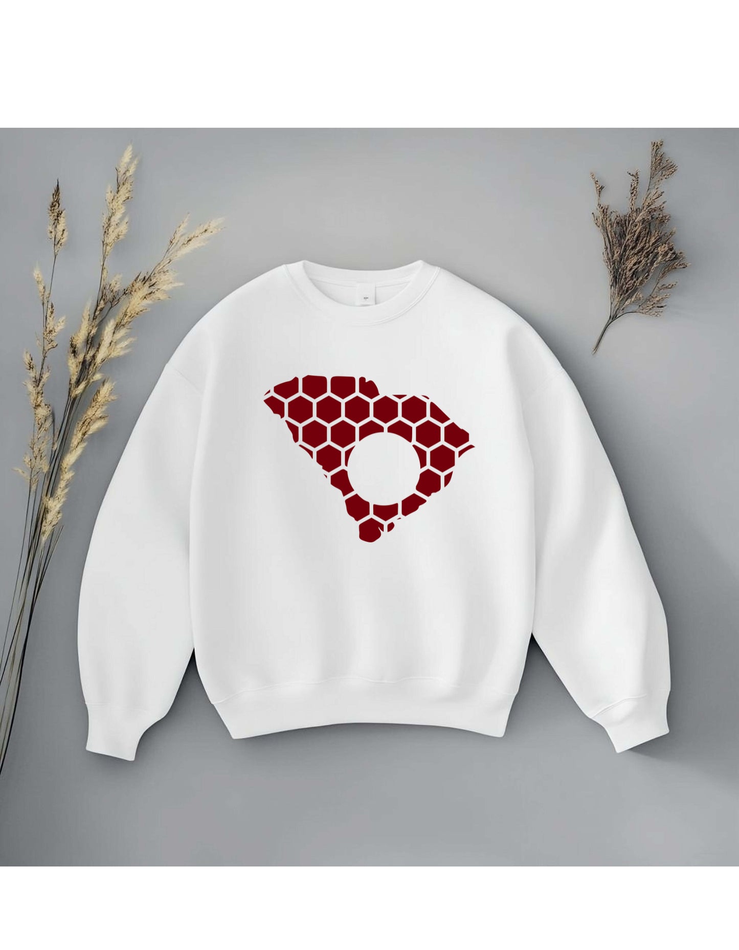 South Carolina Honeycomb Monogrammed Sweatshirt-Rogue Magnolia Custom Designs