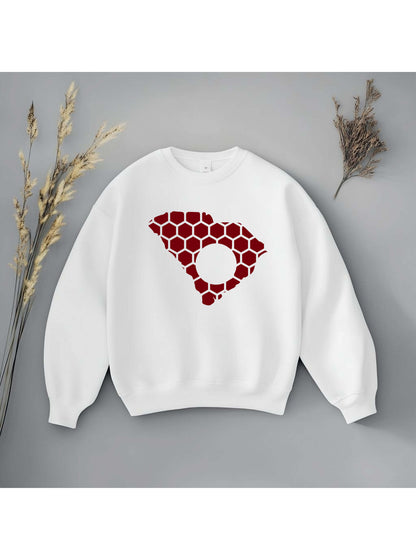 South Carolina Honeycomb Monogrammed Sweatshirt-Rogue Magnolia Custom Designs