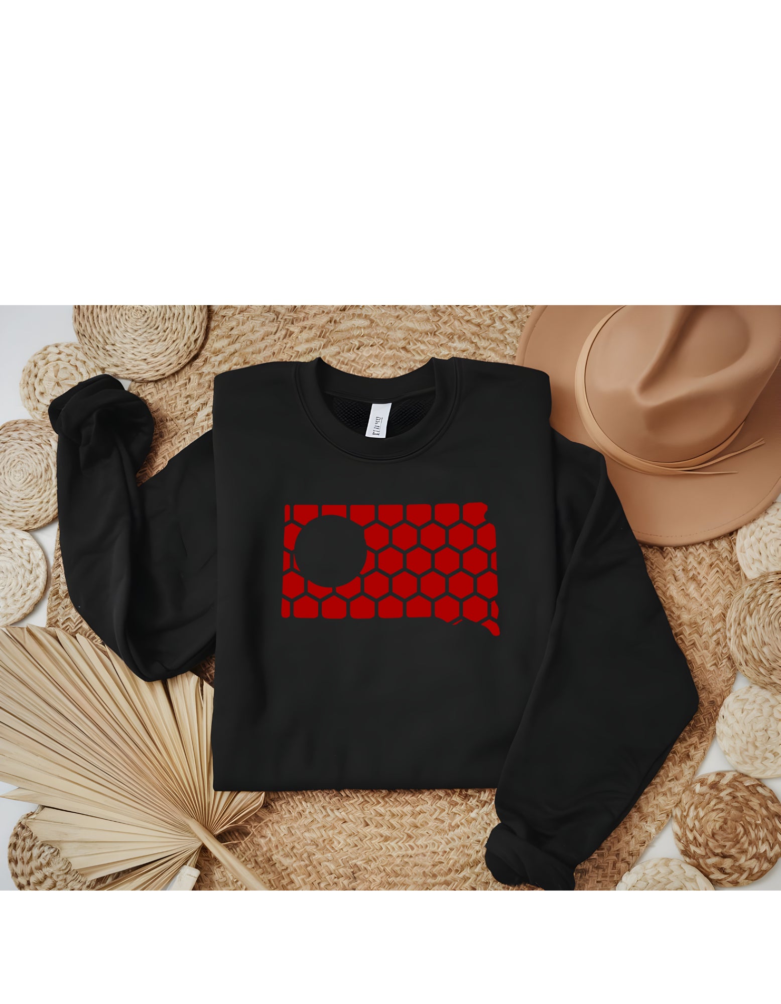 South Dakota Honeycomb Monogrammed Sweatshirt-Rogue Magnolia Custom Designs
