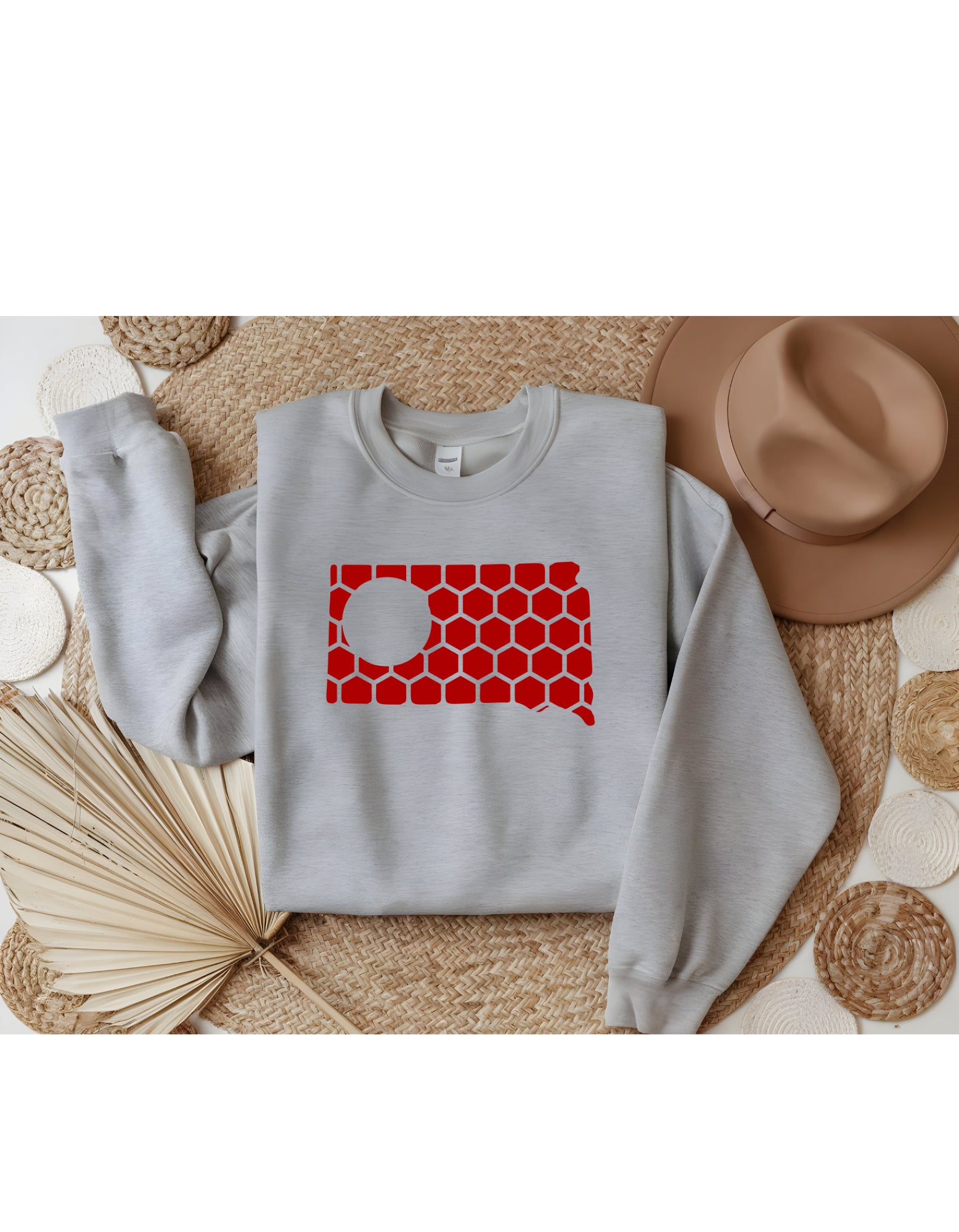 South Dakota Honeycomb Monogrammed Sweatshirt-Rogue Magnolia Custom Designs