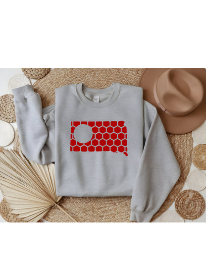 South Dakota Honeycomb Monogrammed Sweatshirt-Rogue Magnolia Custom Designs