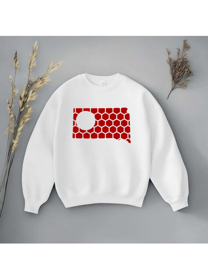 South Dakota Honeycomb Monogrammed Sweatshirt-Rogue Magnolia Custom Designs