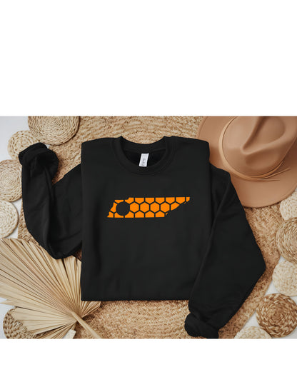 Tennessee Honeycomb Monogrammed Sweatshirt-Rogue Magnolia Custom Designs