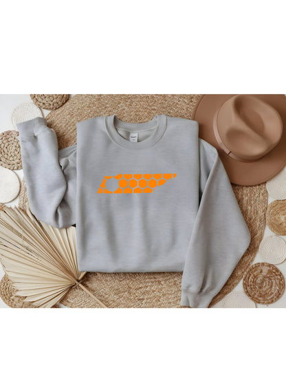 Tennessee Honeycomb Monogrammed Sweatshirt-Rogue Magnolia Custom Designs