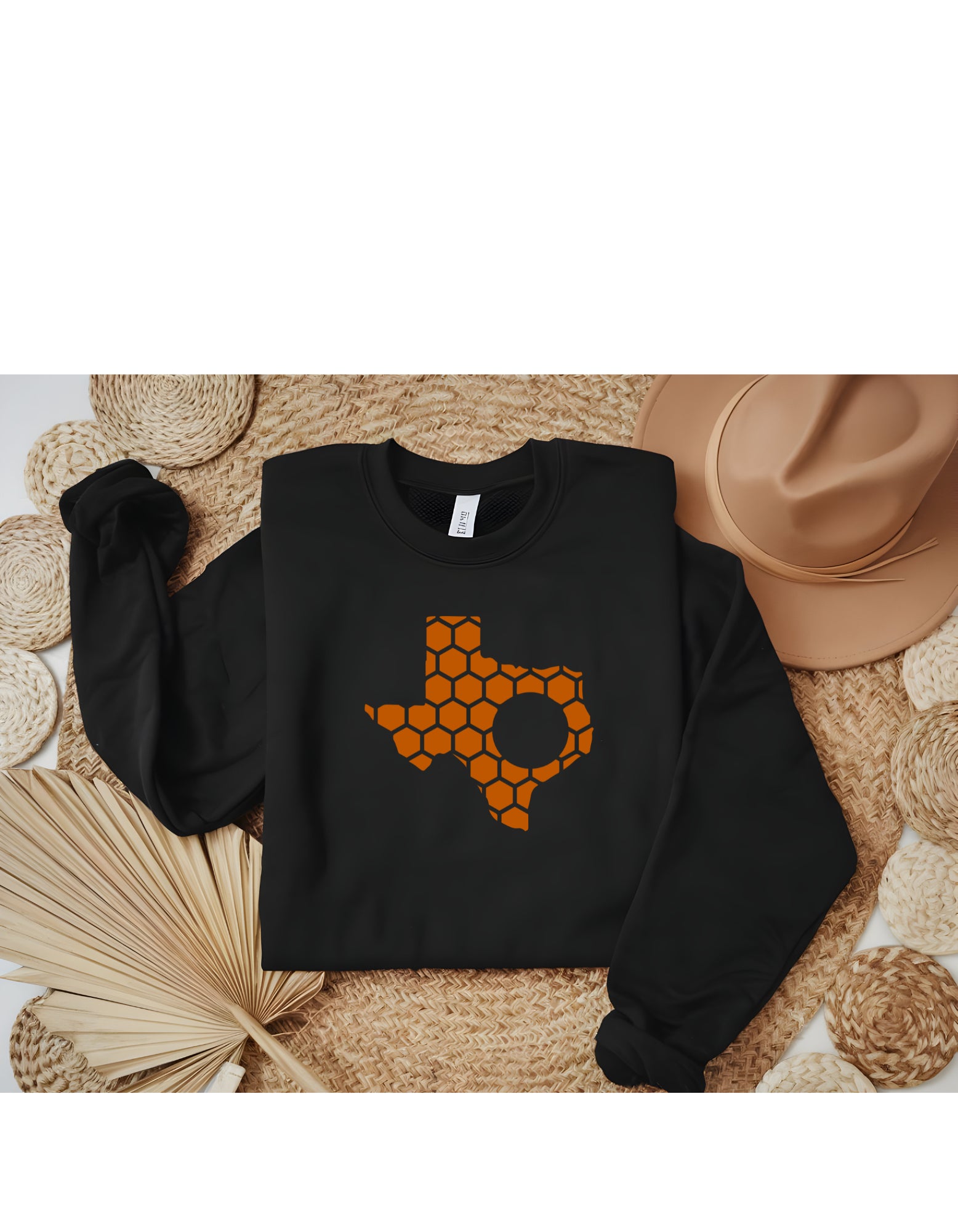 Texas Honeycomb Monogrammed Sweatshirt-Rogue Magnolia Custom Designs