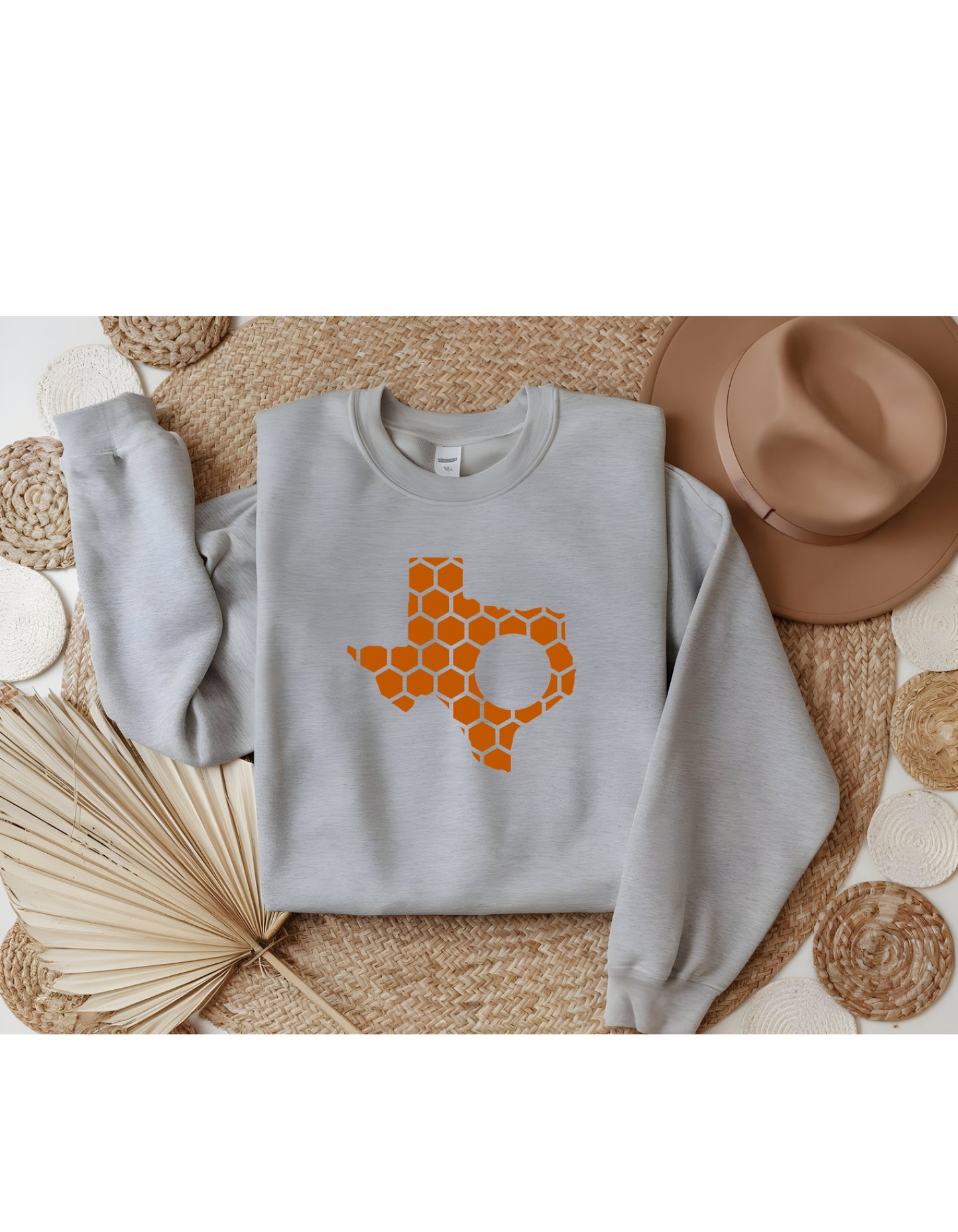 Texas Honeycomb Monogrammed Sweatshirt-Rogue Magnolia Custom Designs