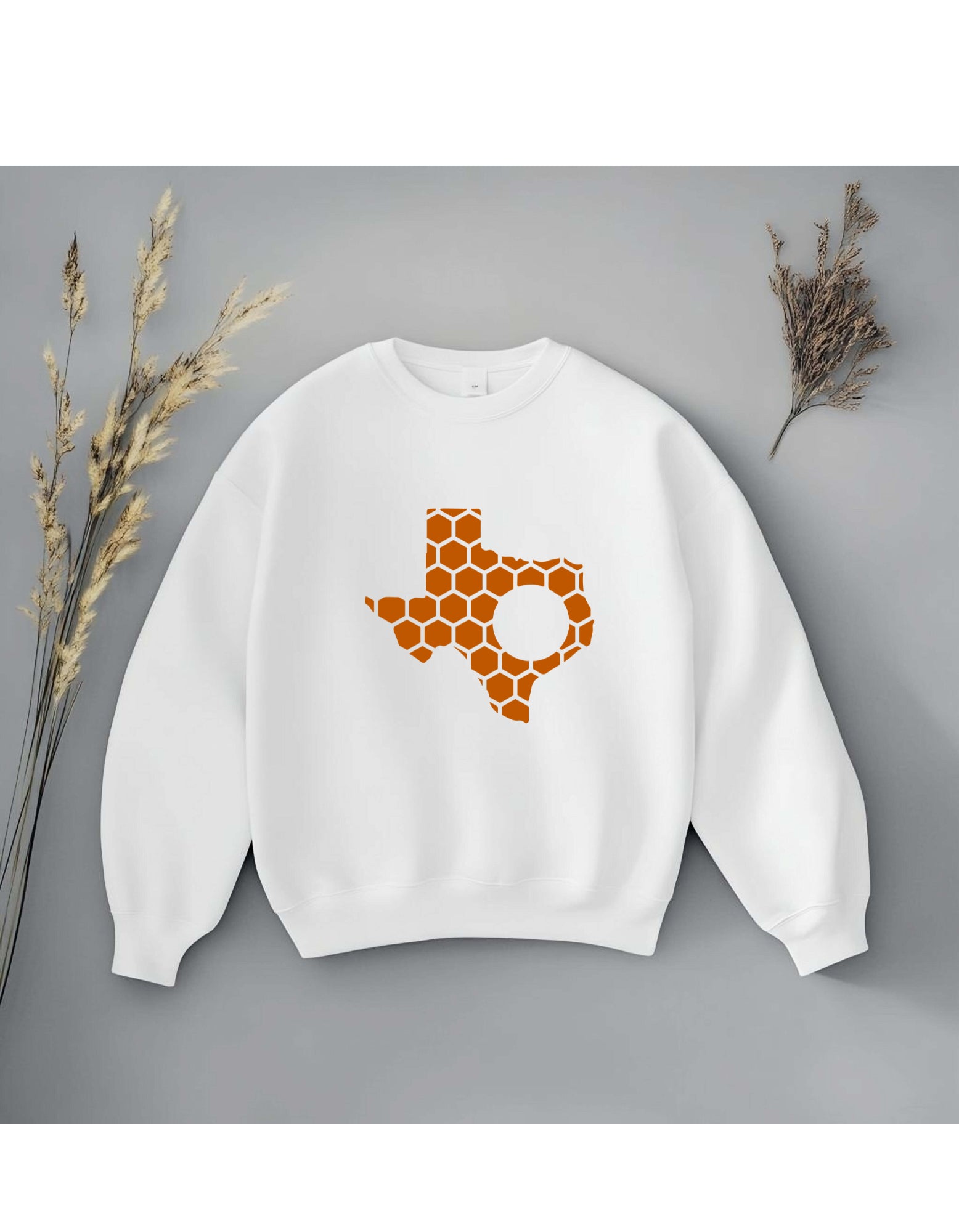 Texas Honeycomb Monogrammed Sweatshirt-Rogue Magnolia Custom Designs