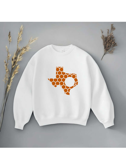 Texas Honeycomb Monogrammed Sweatshirt-Rogue Magnolia Custom Designs