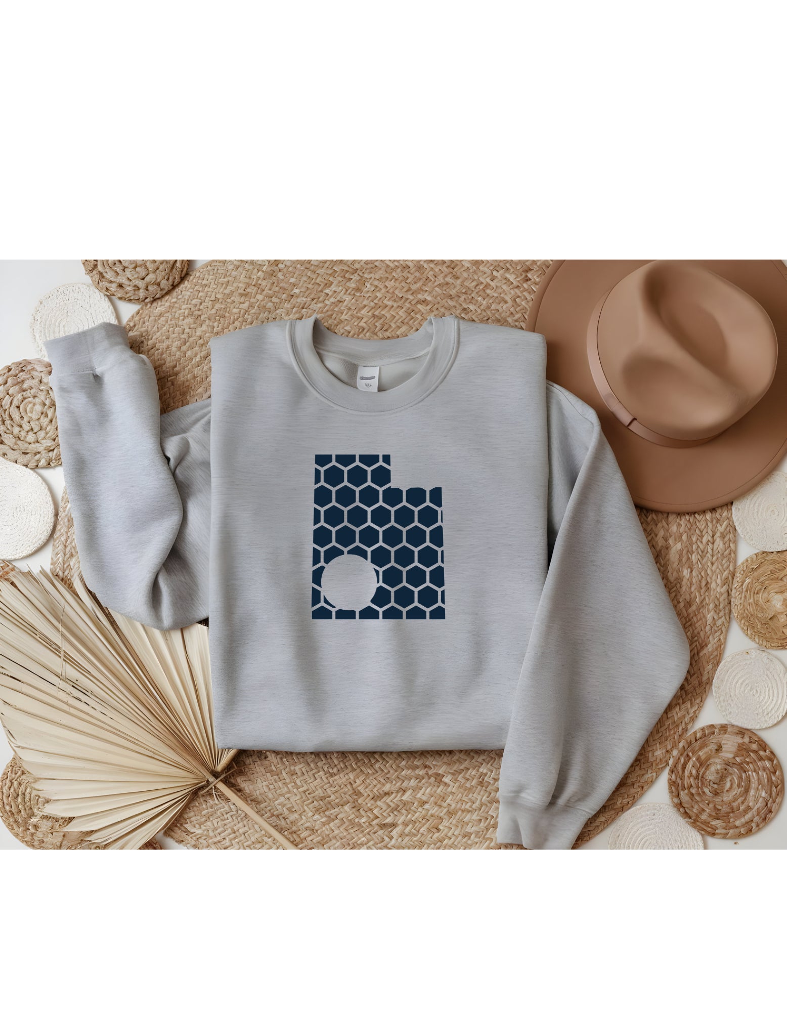 Utah Honeycomb Monogrammed Sweatshirt-Rogue Magnolia Custom Designs