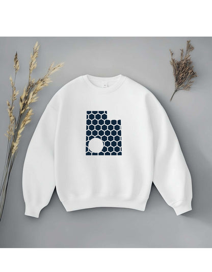 Utah Honeycomb Monogrammed Sweatshirt-Rogue Magnolia Custom Designs