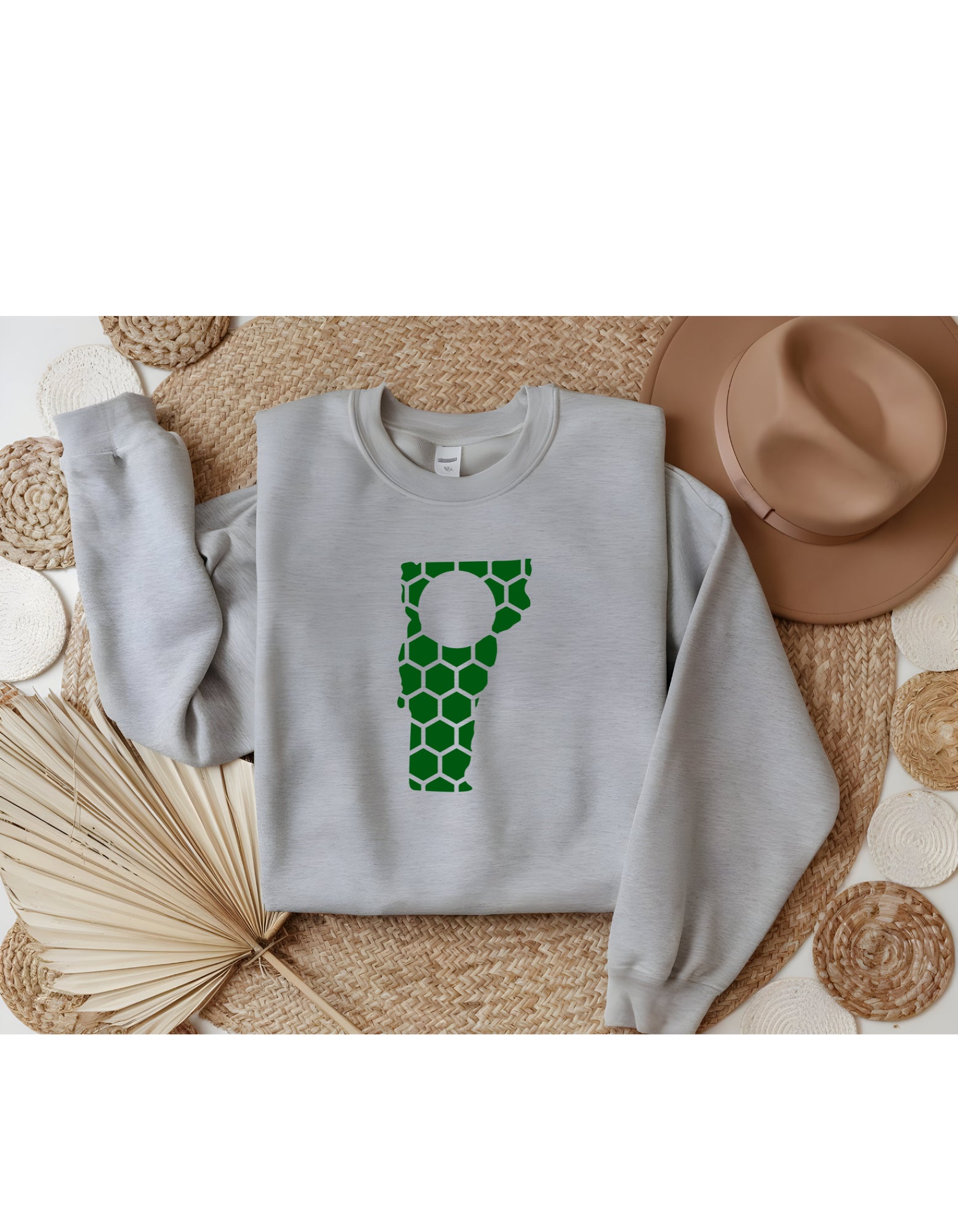 Vermont Honeycomb Monogrammed Sweatshirt-Rogue Magnolia Custom Designs