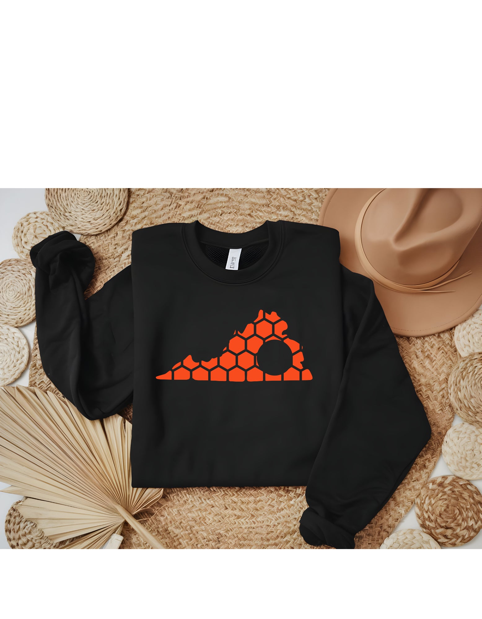 Virginia Honeycomb Monogrammed Sweatshirt-Rogue Magnolia Custom Designs
