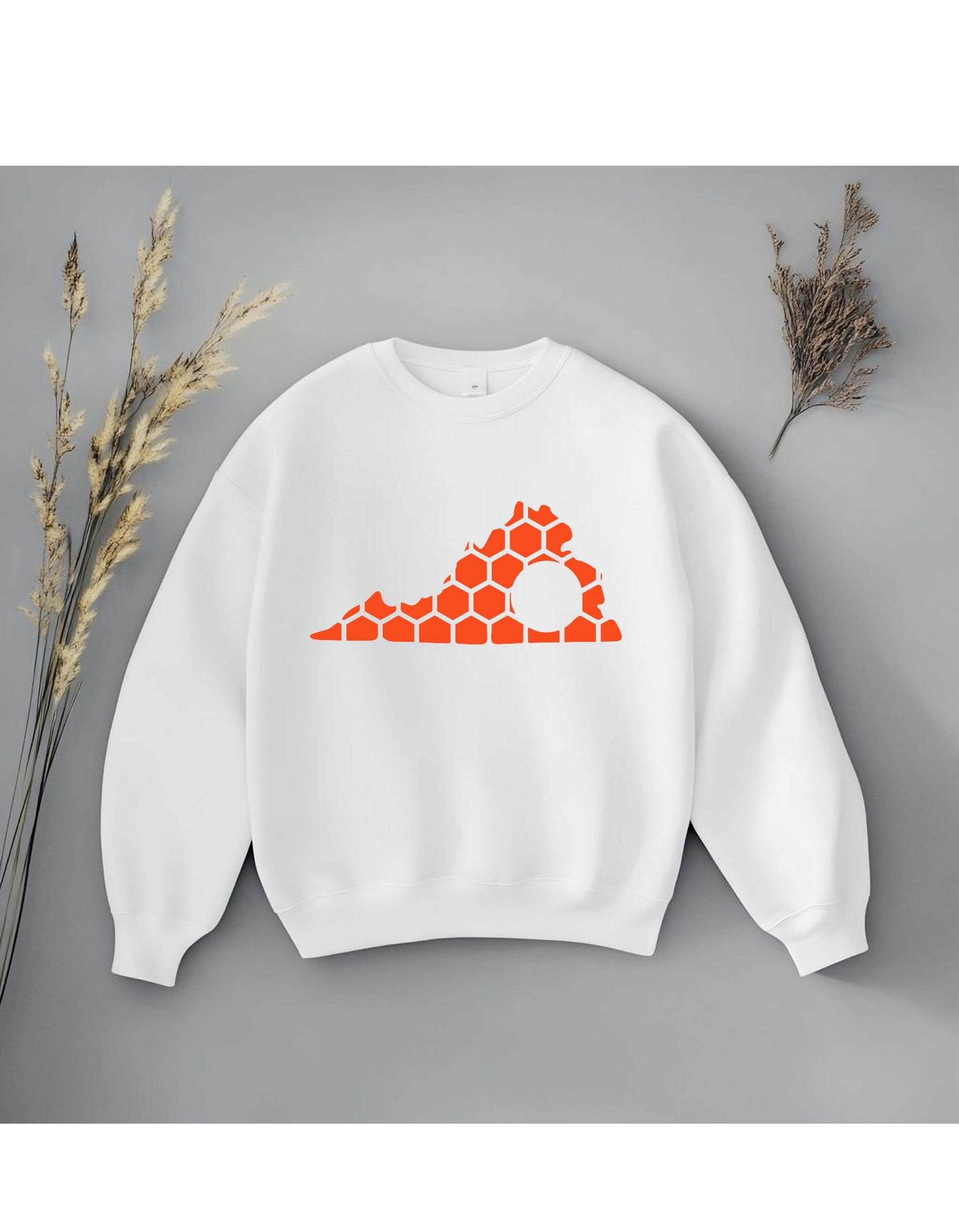 Virginia Honeycomb Monogrammed Sweatshirt-Rogue Magnolia Custom Designs