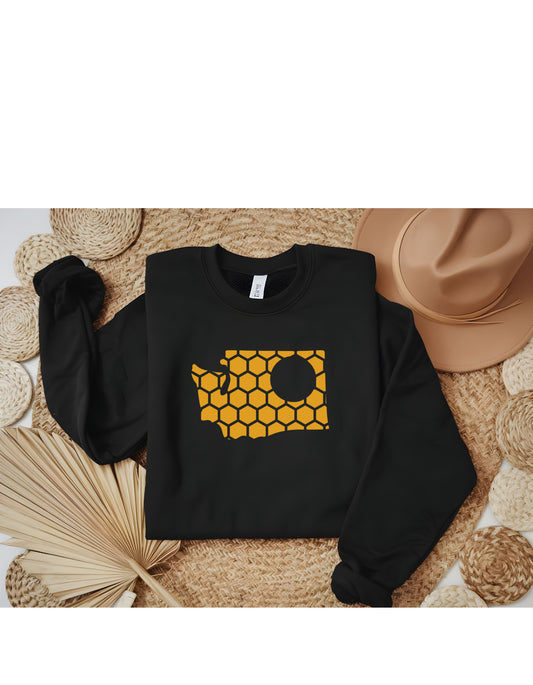 Washington Honeycomb Monogrammed Sweatshirt-Rogue Magnolia Custom Designs