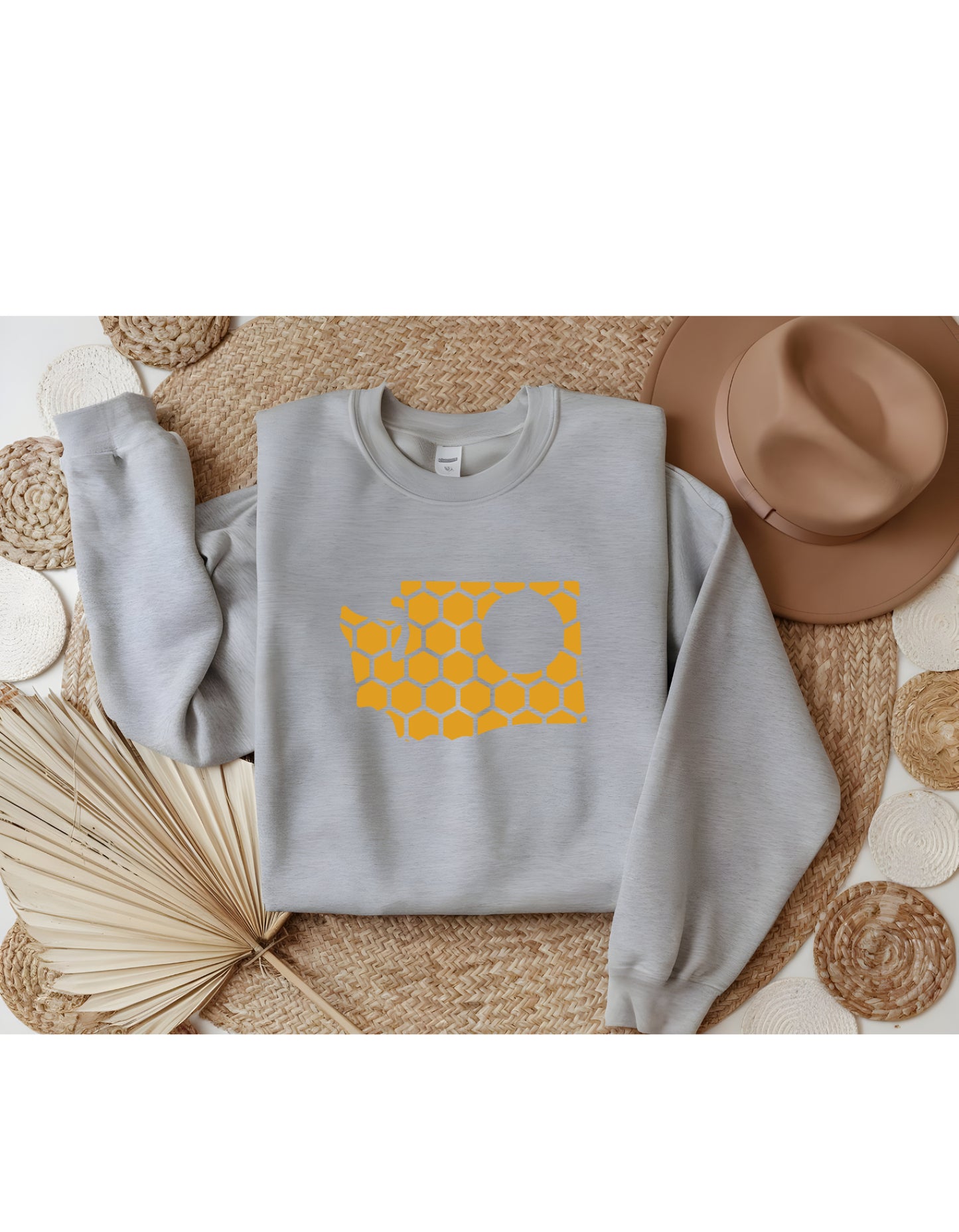Washington Honeycomb Monogrammed Sweatshirt-Rogue Magnolia Custom Designs