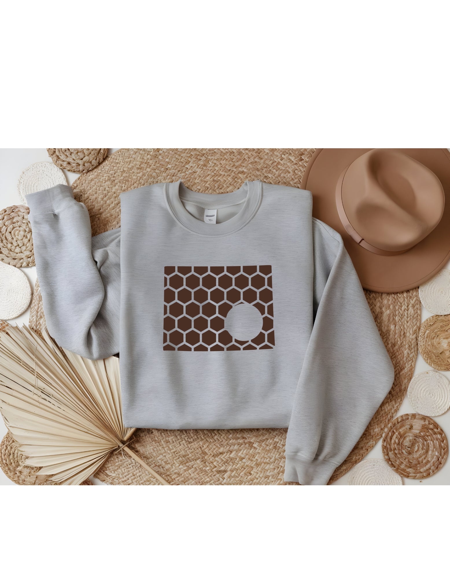 Wyoming Honeycomb Monogrammed Sweatshirt-Rogue Magnolia Custom Designs