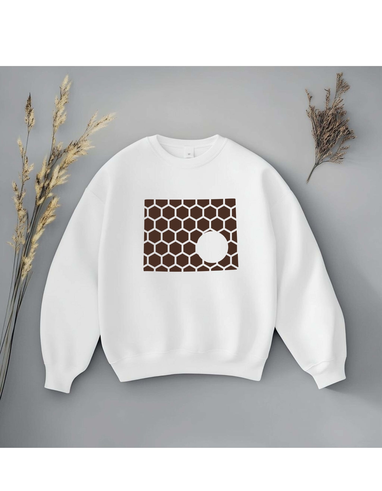 Wyoming Honeycomb Monogrammed Sweatshirt-Rogue Magnolia Custom Designs