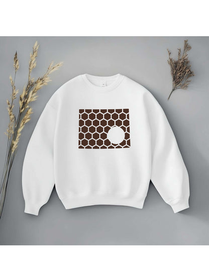 Wyoming Honeycomb Monogrammed Sweatshirt-Rogue Magnolia Custom Designs