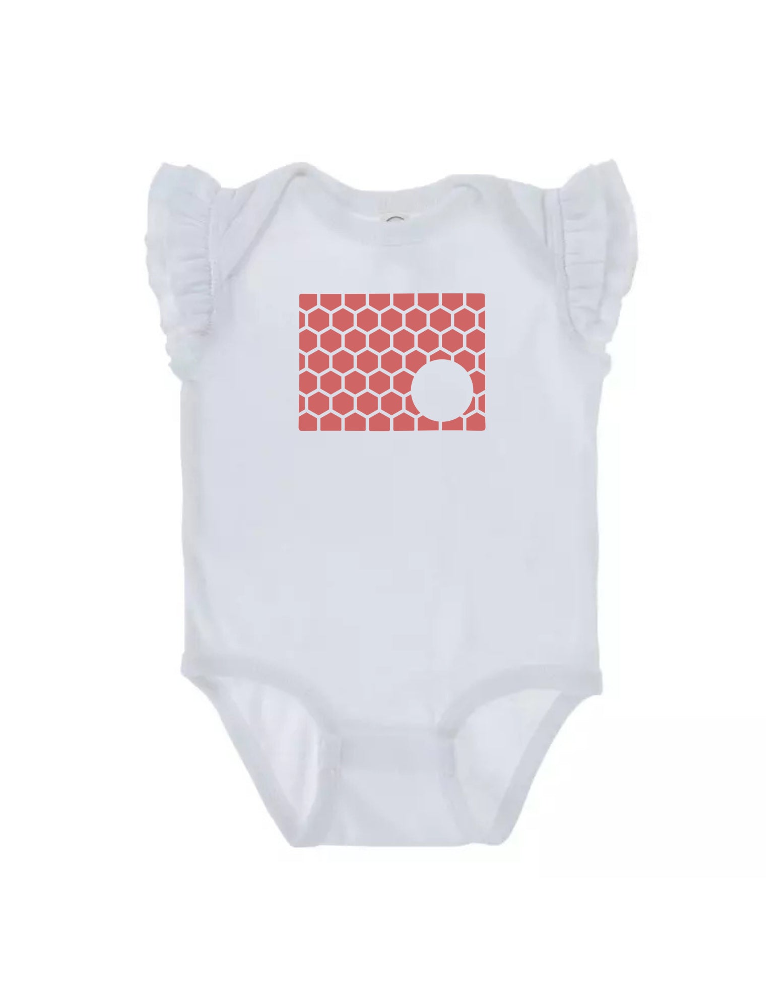 Ruffled Sleeve Colorado Honeycomb Monogrammed Onesie-Rogue Magnolia Custom Designs