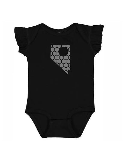 Ruffled Sleeve Nevada Honeycomb Monogrammed Onesie-Rogue Magnolia Custom Designs