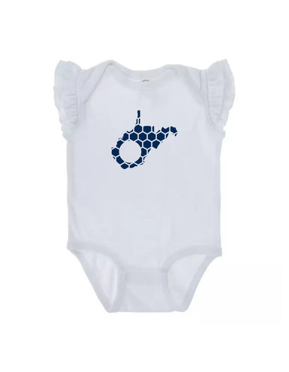 Ruffled Sleeve West Virginia Honeycomb Monogrammed Onesie-Rogue Magnolia Custom Designs