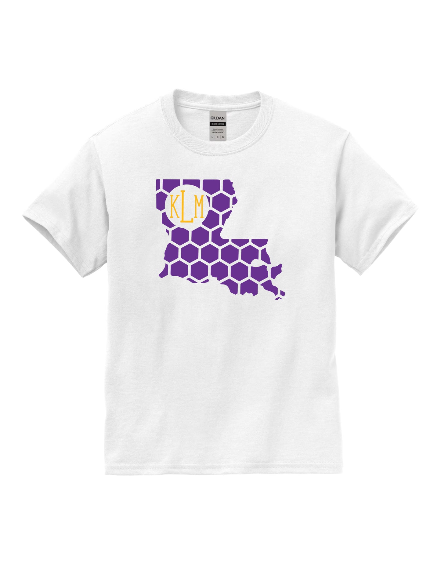 Louisiana Honeycomb Crewneck T-Shirt-Rogue Magnolia Custom Designs