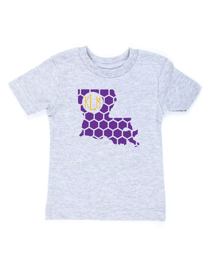 Louisiana Honeycomb Crewneck T-Shirt-Rogue Magnolia Custom Designs